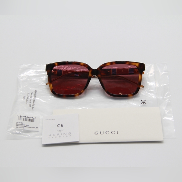 NEW GUCCI GG0599SA 003 UNISEX SUNGLASSES GUCCI GG 0599SA BROWN RED UNISEX GUCCI - Picture 11 of 13